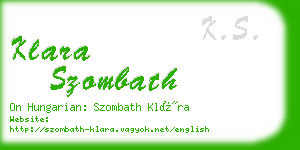 klara szombath business card